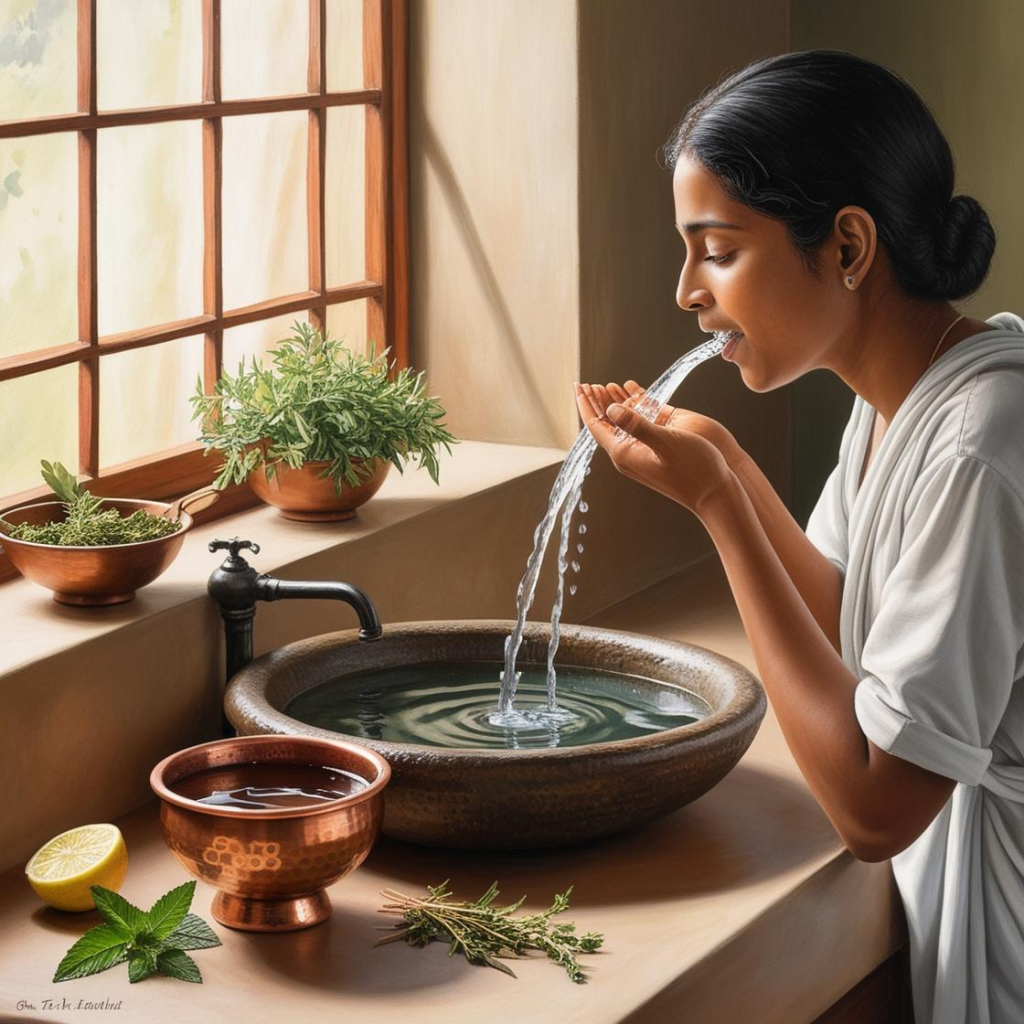 मुखादिधावन (Rinsing the Mouth)